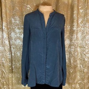 Vince Teal Button Down Blouse